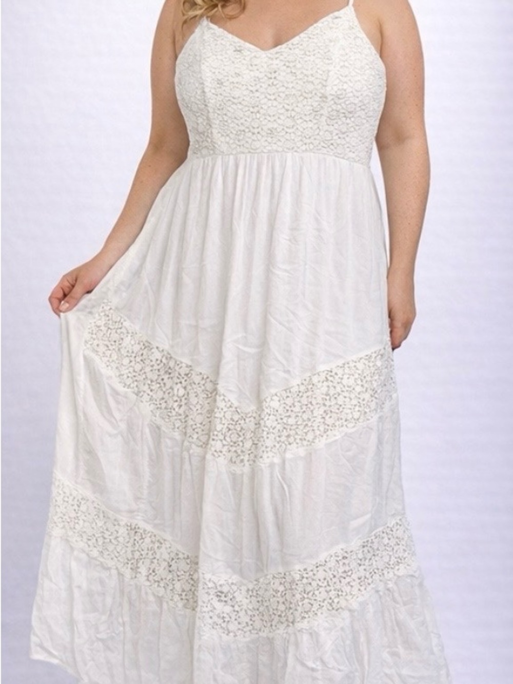 Maurices Crochet and Lace Dress Cottagecore - Size Large